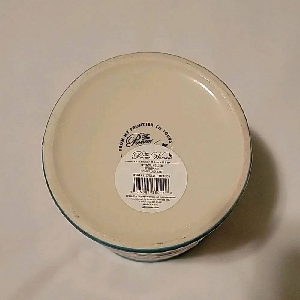The Pioneer Woman Stoneware Crock Melody Floral Bloom Utensil Holder 5.5